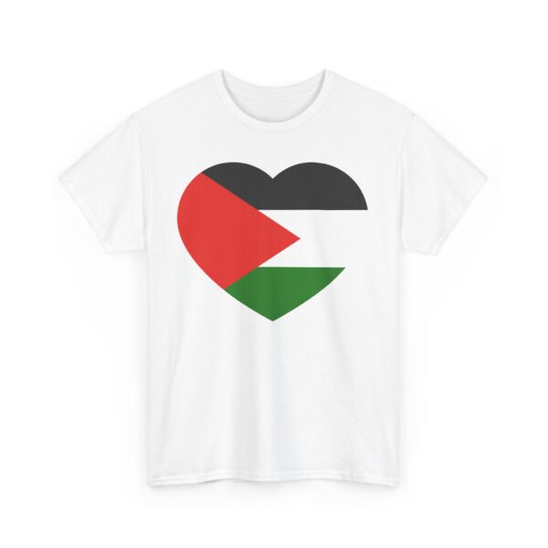 Palestine Flag Heart Unisex Tee, T-Shirt, Palestinian Pride Gift, Cotton Shirt, Middle East Flag Apparel - Image 3