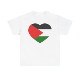 Palestine Flag Heart Unisex Tee, T-Shirt, Palestinian Pride Gift, Cotton Shirt, Middle East Flag Apparel