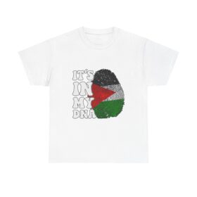 Palestine Flag Fingerprint Unisex Tee, Palestinian Pride Shirt, it's in My DNA T-Shirt, Middle East Gift