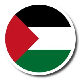 Round Palestine Flag Sticker (10 Inch)