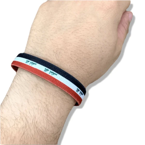 Iraq Flag Adjustable Elastic Farbric Sublimation Wristband Bracelet - Image 2