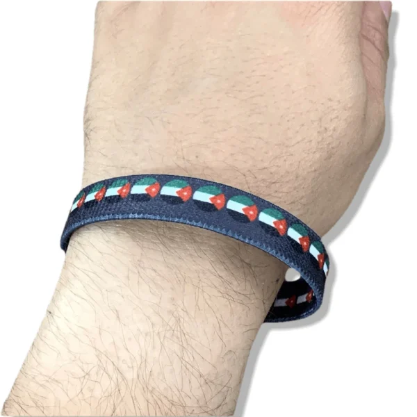 Adjustable Jordan Flag Elastic Fabric Sublimation Wristband Bracelet - Image 2